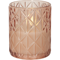 LED Blockljus Flamme Romb | Ø10cm x 12,5cm | rosa [Star Trading] 501548