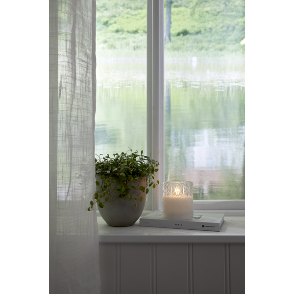 LED Blockljus Flamme Romb | Ø8,5cm x 10cm | transparent [Star Trading] 501549 - 2