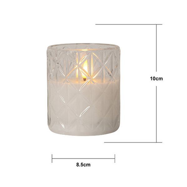 LED Blockljus Flamme Romb | Ø8,5cm x 10cm | transparent [Star Trading] 501549 - 3