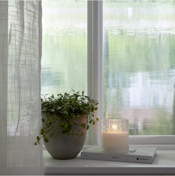 LED Blockljus Flamme Romb | Ø8,5cm x 10cm | transparent [Star Trading] 501549 - 1