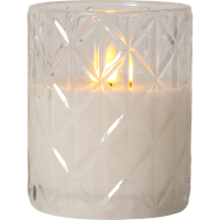 LED Blockljus Flamme Romb | 12,5cm | transparent [Star Trading] 501550