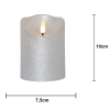 LED Blockljus Flamme Rustic | Ø7,5cm x10cm | silver [Star Trading] 362080 - 4