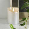 LED Blockljus Flamme Rustic | Ø7,5cm x10cm | silver [Star Trading] 362080 - 1
