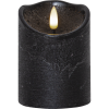 LED Blockljus Flamme Rustic | Ø7,5cm x 10cm | svart [Star Trading] 362078 - 2