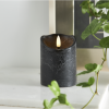 LED Blockljus Flamme Rustic | Ø7,5cm x 10cm | svart [Star Trading] 362078 - 1