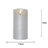 LED Blockljus Flamme Rustic | Ø7,5cm x 15cm | silver [Star Trading] 362081 - 4