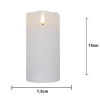 LED Blockljus Flamme Rustic | Ø7,5cm x 15cm | vit [Star Trading] 362077 - 4