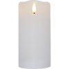 LED Blockljus Flamme Rustic | 15cm | vit [Star Trading] 362077 - 1