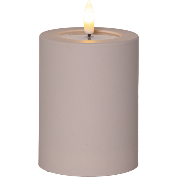 LED Blockljus Flamme Soft | Ø7,5cm x 12,5cm | beige [Star Trading] 502326 - 2