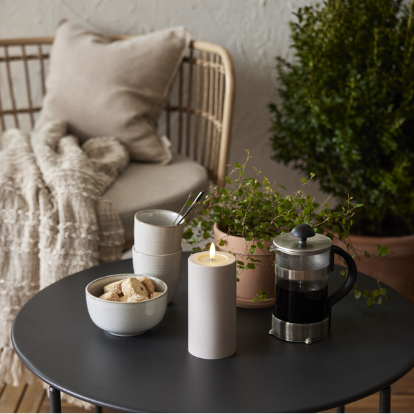 LED Blockljus Flamme Soft | Ø7,5cm x 17,5cm | beige [Star Trading] 502325 - 1