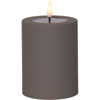 LED Blockljus Flamme Soft | 12.5cm | grå [Star Trading] 502327