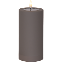 LED Blockljus Flamme Soft | 17.5cm | grå [Star Trading] 502324