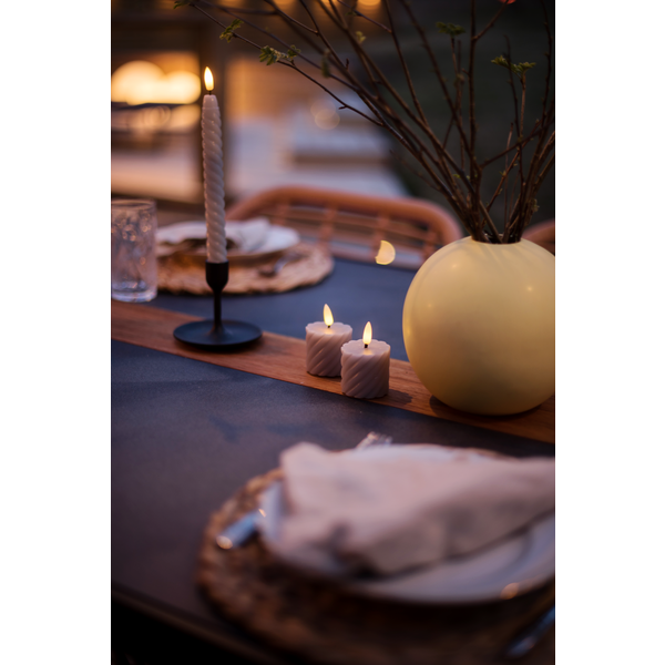 LED Blockljus Flamme Swirl | Ø5cm x 7,5cm | beige [Star Trading] 2st 361512 - 4