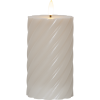 LED Blockljus Flamme Swirl | 15cm | beige [Star Trading]