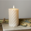 LED Blockljus Flamme Swirl | 15cm | beige [Star Trading] 361507 - 3