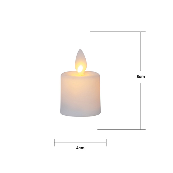 LED Blockljus Flamme Twinkle | Ø4cm x 6cm | vit [Star Trading]  2st 362088 - 4