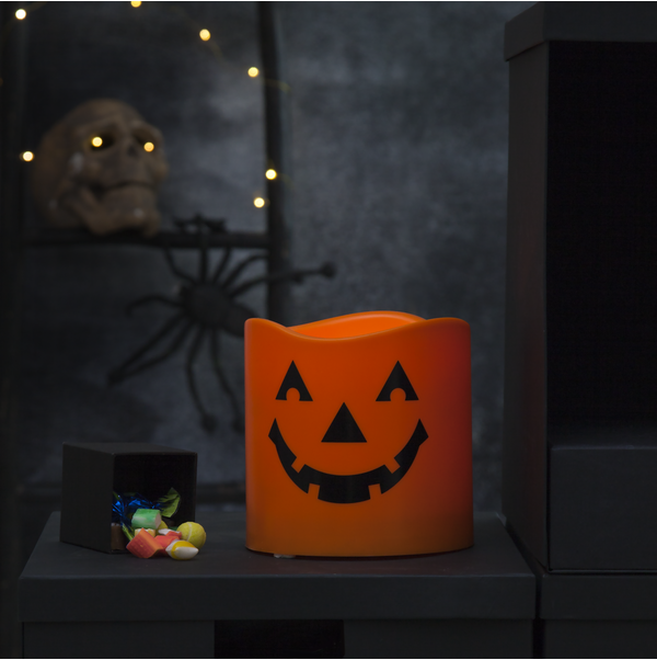 LED Blockljus Halloween | 15cm | Pumpa [Star Trading] 501576 - 2