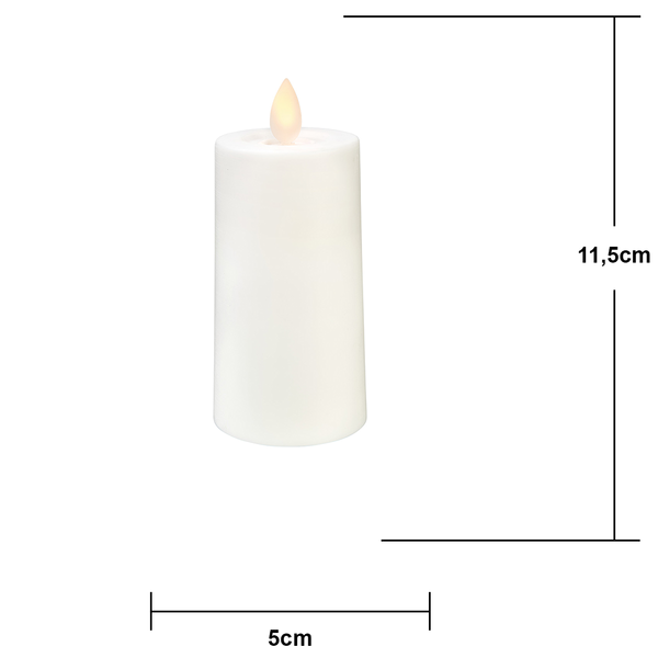 LED Blockljus M-Twinkle | Ø5cm x 11,5cm | vit [Star Trading] 362099 - 4