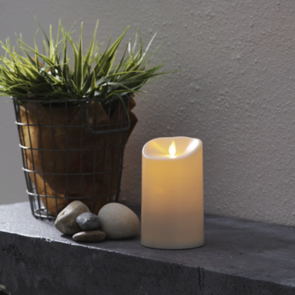 LED Blockljus M-Twinkle | Ø9cm x 15cm | elfenben [Star Trading] 362101 - 1