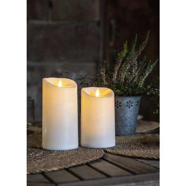 LED Blockljus M-Twinkle | Ø9cm x 17,5cm | elfenben [Star Trading] 362097 - 3