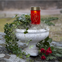 LED Gravljus Hearty 12cm | röd [Star Trading] 501719