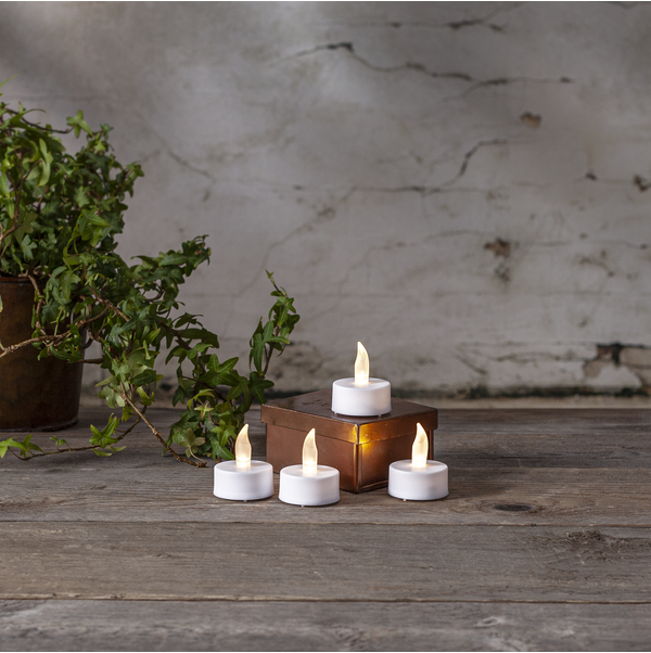 LED Värmeljus Paulo | 4cm | vit 4st [Star Trading] 361237 - 1