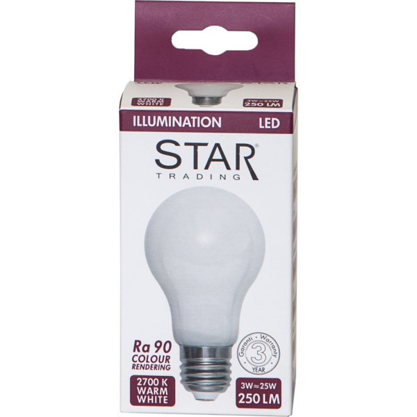 LED lampa E27 | A60 opal | 2700K | 3W (25W) [Star Trading] 361814 - 4