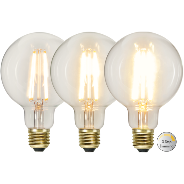 LED lampa E27 | G95 | soft glow | 6.5W | 3-stegs dimbar [Star Trading] 361866 - 1