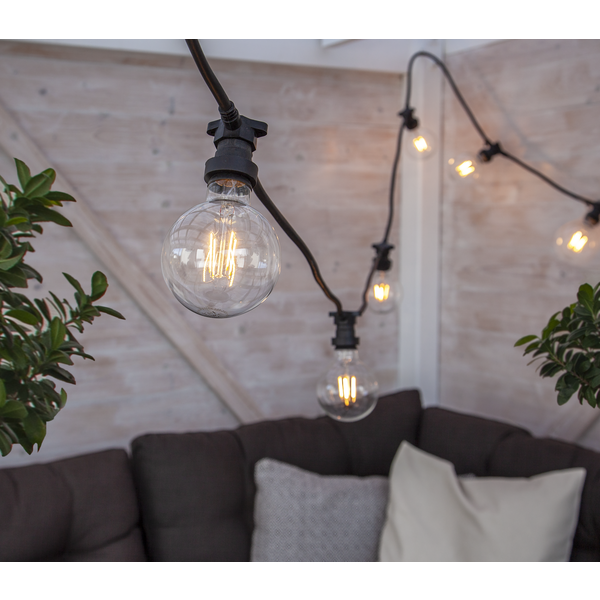 LED lampa E27 | G95 klar | utomhus | 2700K | 0.6W [Star Trading] 361864 - 2