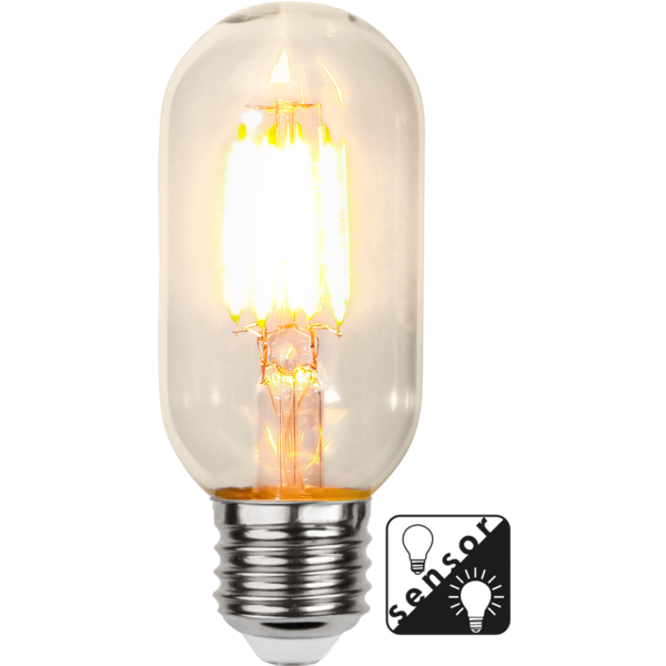 LED lampa E27 | T45 | skymningssensor | 2200K | 4W (35W) [Star Trading] 361897 - 1