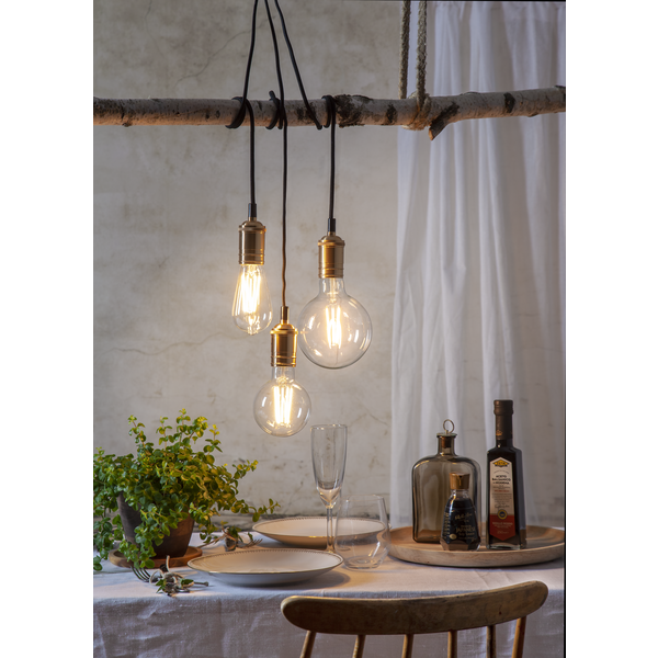 LED lampa E27 dimbar | G125 klar | 2100K | 6.5W (60W) [Star Trading] 501552 - 2