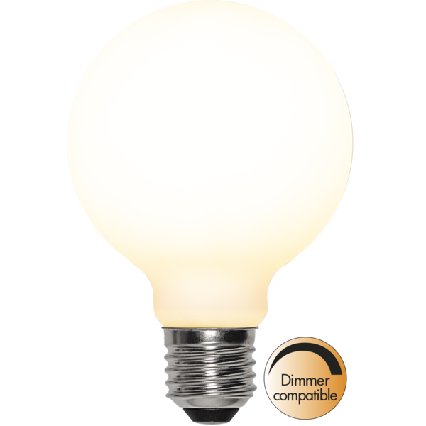 LED lampa E27 dimbar | G80 opal | 2600K | 4.9W (40W) [Star Trading] 361857 - 1
