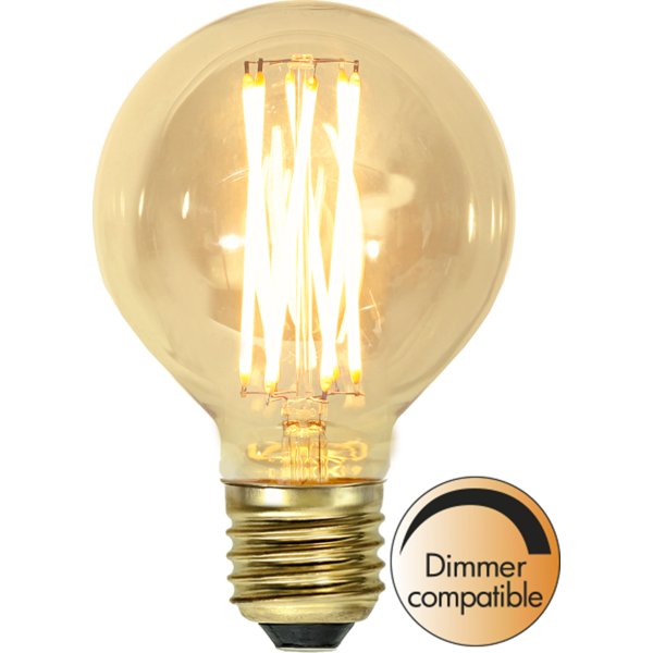 LED lampa E27 dimbar | G80 vintage gold | 1800K | 3.7W [Star Trading] 361859 - 1