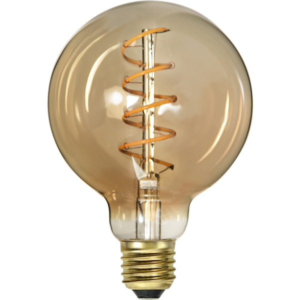 LED lampa E27 dimbar | G95 decoled spiral amber | 2000K | 3.2W [Star Trading] 361251 - 4