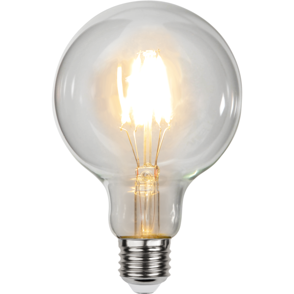 LED lampa E27 dimbar | G95 klar | 2700K | 4.7W (40W) [Star Trading] 361860 - 3