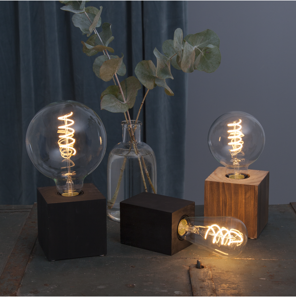 Lampfot E27 Lys 10cm | svart  [Star Trading] 361982 - 2