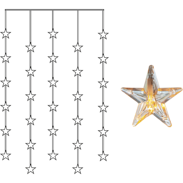 Ljusgardin Star Curtain | varmvit | 0,9m x 1,2m | 30 LED [Star Trading] 361562 - 1