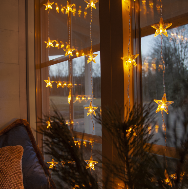 Ljusgardin Star Curtain | varmvit | 0,9m x 1,2m | 30 LED [Star Trading] 361562 - 2