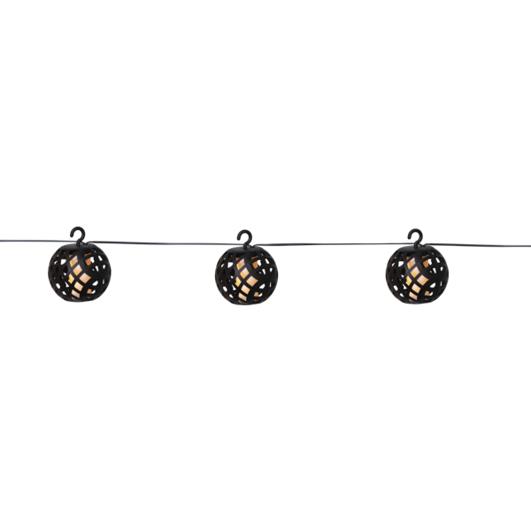 Ljusslinga Solcell Flame | 210cm | 8 lampor | svart [Star Trading] 501756 - 1