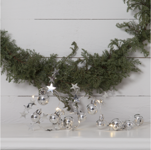 Ljusslinga X-Mas | 90cm | 10 lampor | silver [Star Trading] 501773 - 2