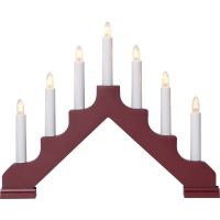 Ljusstake Ada | 7-arm | trä | röd [Star Trading] 361275