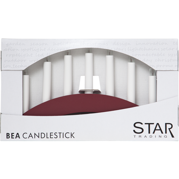 Ljusstake Bea | 7-arm | trä | röd [Star Trading] 361279 - 4