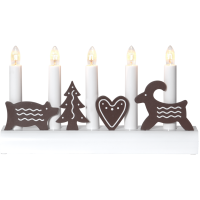 Ljusstake Julia | 5 ljus | brun & vit [Star Trading] 501519