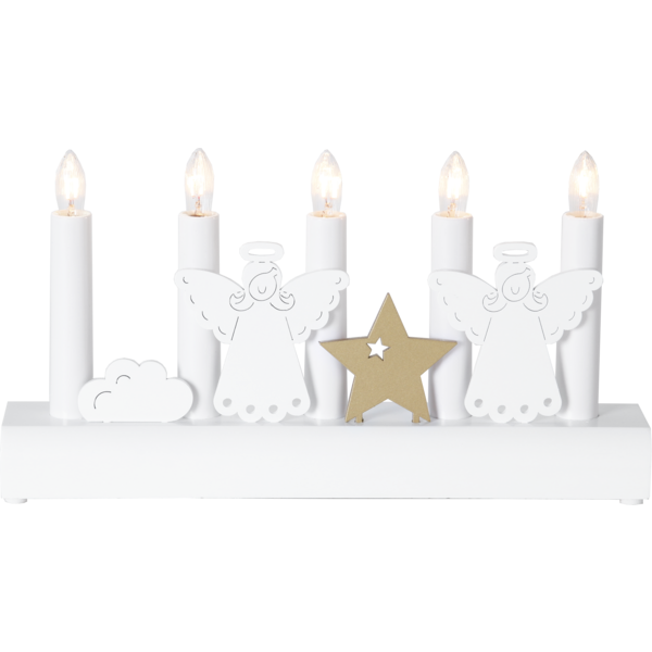 Ljusstake Julia | 5 ljus | vit [Star Trading] 362073 - 1