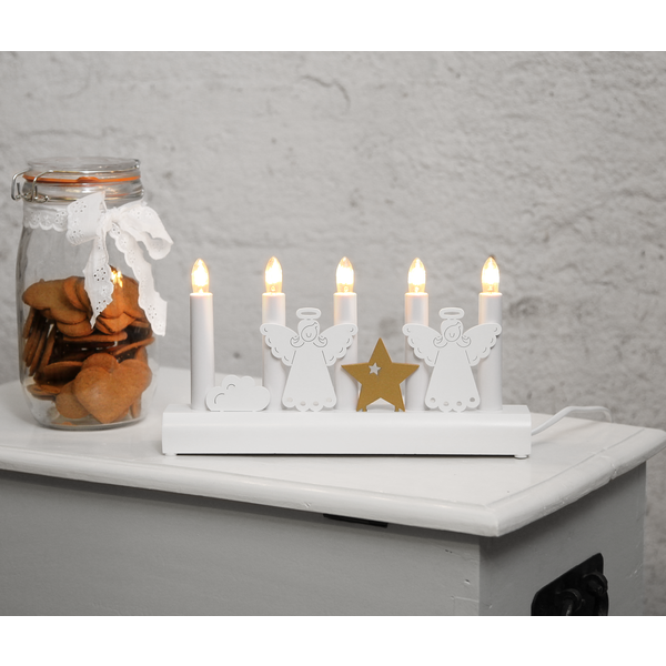 Ljusstake Julia | 5 ljus | vit [Star Trading] 362073 - 3