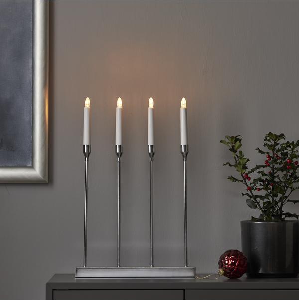 Ljusstake Lottie | 4 ljus | silver [Star Trading] 501809 - 2