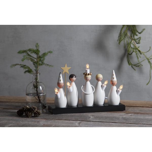 Ljusstake Luciakör | 5 ljus | vit [Star Trading] 361285 - 3