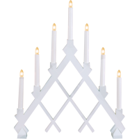 Ljusstake Rut | 7-arm | trä | vit [Star Trading] 361289