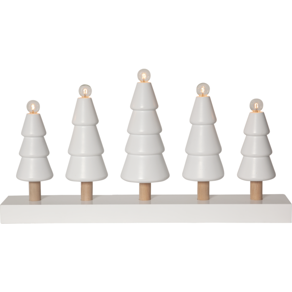 Ljusstake Skog | 5 ljus | vit [Star Trading] 501518 - 1
