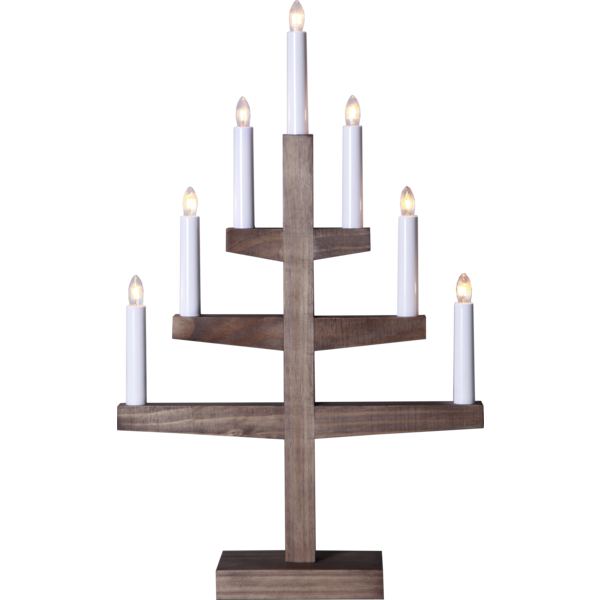 Ljusstake Trapp | 7-arm | trä | brunbetsad [Star Trading] 361292 - 1